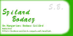 szilard bodacz business card